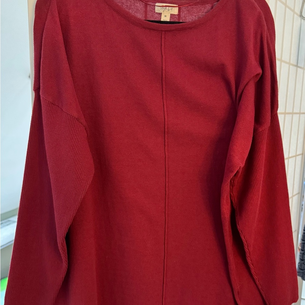 Style & Co. Deep Berry Knit Sweater
